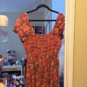 Free People Red Floral Maxi Dress